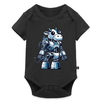 Kuh Roboter, Roboter-Kuh - Baby Premium Kurzarmbody - Schwarz - Vorne