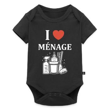 Humour faire le ménage - Body à manches courtes Premium Bébé - noir - Devant
