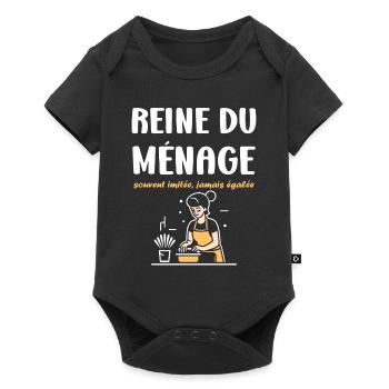 Humour faire le ménage - Body à manches courtes Premium Bébé - noir - Devant