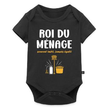 Humour faire le ménage - Body à manches courtes Premium Bébé - noir - Devant