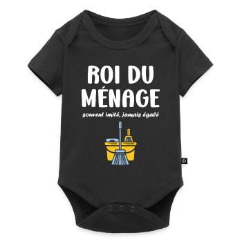 Humour faire le ménage - Body à manches courtes Premium Bébé - noir - Devant