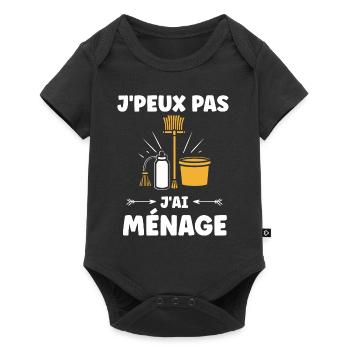 Humour faire le ménage - Body à manches courtes Premium Bébé - noir - Devant