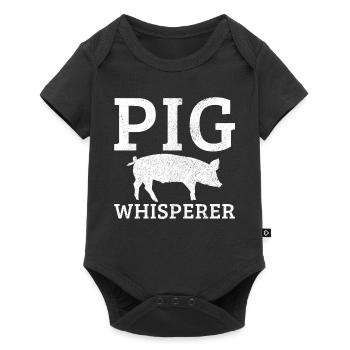 Schwein Lustig Bauer Landwirt Geschenk - Baby Premium Kurzarmbody - Schwarz - Vorne