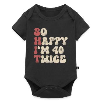 80th Birthday Funny Saying - Baby Premium short-sleeve bodysuit - black - Front