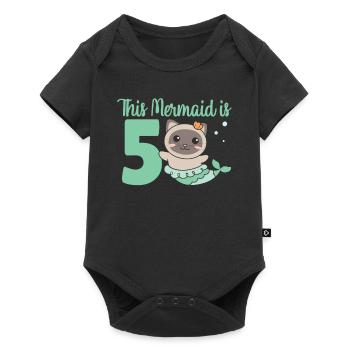 Cat for 5th Birthday Mermaid Cat - Baby Premium short-sleeve bodysuit - black - Front