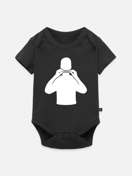 Mundharmonika Melodie Virtuose - Baby Premium Kurzarmbody - Schwarz