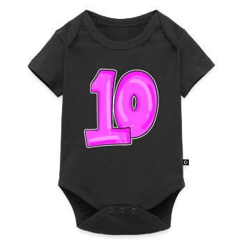 10 rosa - Baby Premium Kurzarmbody - Schwarz - Vorne