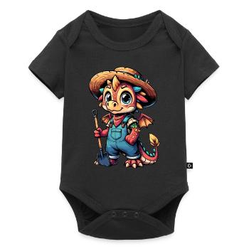 Dragon Farmer, Kite Builder, Farmer Dragon - Baby Premium short-sleeve bodysuit - black - Front