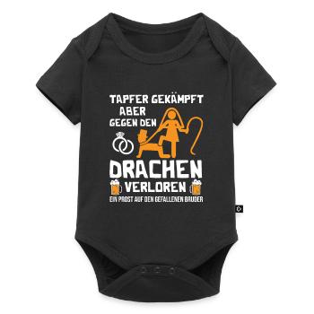 Je me suis battu courageusement mais j'ai perdu contre le dragon - Body à manches courtes Premium Bébé - noir - Devant