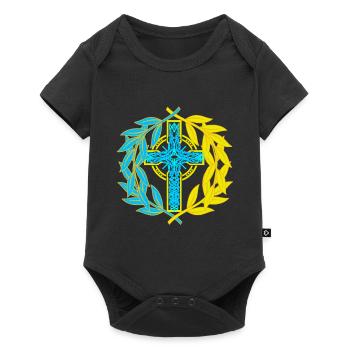 Ukraine Cross Crucifix Crosses - Baby Premium short-sleeve bodysuit - black - Front