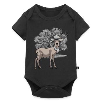 Forest Animal, Deer, Forest Animals, Red Deer, Forest Dwellers - Baby Premium short-sleeve bodysuit - black - Front