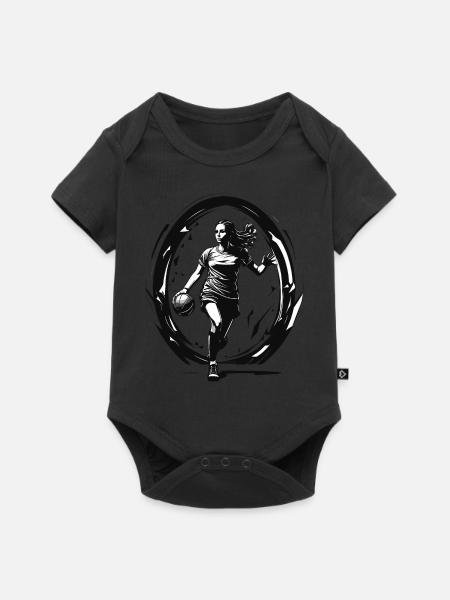 Handballerin Streetwear Ikonischer Style - Baby Premium Kurzarmbody - Schwarz