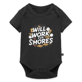Scout Camping Outdoor Lagerfeuer Wandern - Baby Premium Kurzarmbody - Schwarz - Vorne