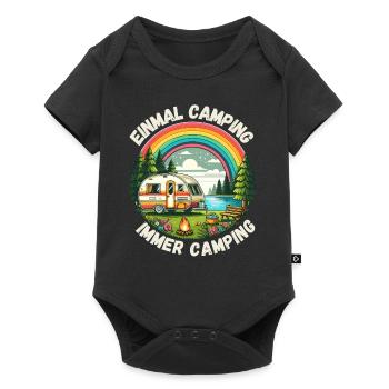 Camping Camper Caravan Camping Arc-en-ciel - Body à manches courtes Premium Bébé - noir - Devant