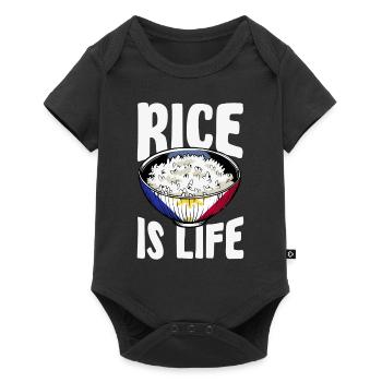 Le riz, c’est la vie – Idée cadeau - Body à manches courtes Premium Bébé - noir - Devant