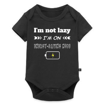 I'm not lazy I'm on energy saving mode - Baby Premium short-sleeve bodysuit - black - Front