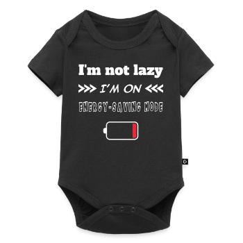 I'm not lazy I'm on energy saving mode - Baby Premium short-sleeve bodysuit - black - Front