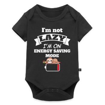I'm not lazy I'm on energy saving mode - Baby Premium short-sleeve bodysuit - black - Front