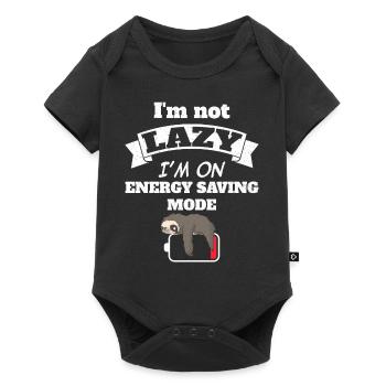 I'm not lazy I'm on energy saving mode - Baby Premium short-sleeve bodysuit - black - Front