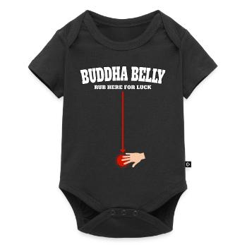 Bouddha ventre frotter ici pour avoir de la chance - Body à manches courtes Premium Bébé - noir - Devant