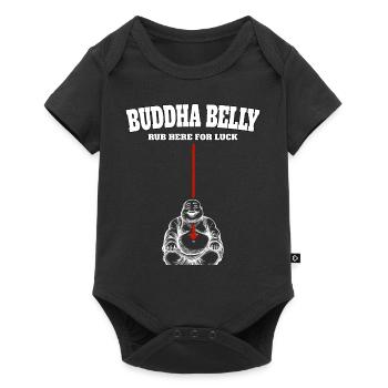 Bouddha ventre frotter ici pour avoir de la chance - Body à manches courtes Premium Bébé - noir - Devant