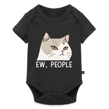 Ew Gens Chat Drôle Vintage Antisocial - Body à manches courtes Premium Bébé - noir - Devant