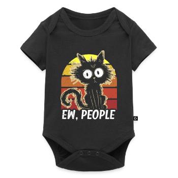 Ew Gens Chat Drôle Vintage Antisocial - Body à manches courtes Premium Bébé - noir - Devant