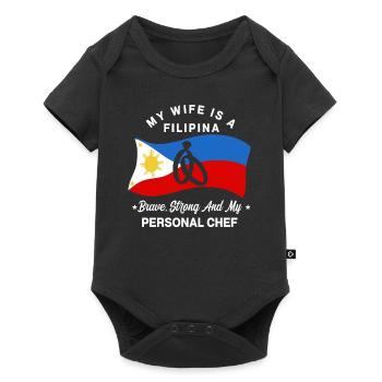 Ma femme est philippine - Body à manches courtes Premium Bébé - noir - Devant