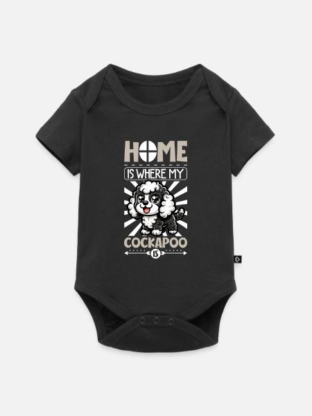 Zuhause - Cockapoo - Baby Premium Kurzarmbody - Schwarz