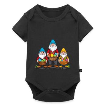 Easter Nordic Gnome Easter Bunny Funny - Baby Premium short-sleeve bodysuit - black - Front