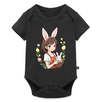 Anime Easter Kawaii Easter Bunny Manga Girl Otaku - Baby Premium short-sleeve bodysuit - black - Front