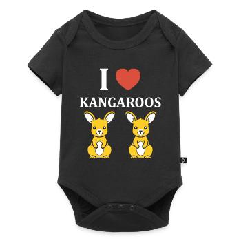 Humour petit kangourou - Body à manches courtes Premium Bébé - noir - Devant
