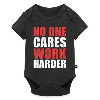 Gym Workout Fitness No One Cares Work Harder - Baby Premium short-sleeve bodysuit - black - Front