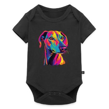 Aquarelle colorée Azawakh - Body à manches courtes Premium Bébé - noir - Devant