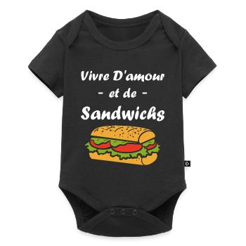 Humour sandwich - Body à manches courtes Premium Bébé - noir - Devant