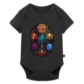 Gothic Witchcraft Elements Stained Glass Wicca - Baby Premium Kurzarmbody - Schwarz - Vorne