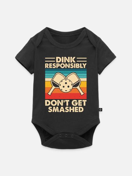 Pickleball - Baby Premium Kurzarmbody - Schwarz