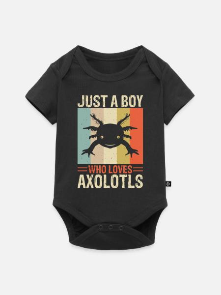 Axolotl - Baby Premium Kurzarmbody - Schwarz