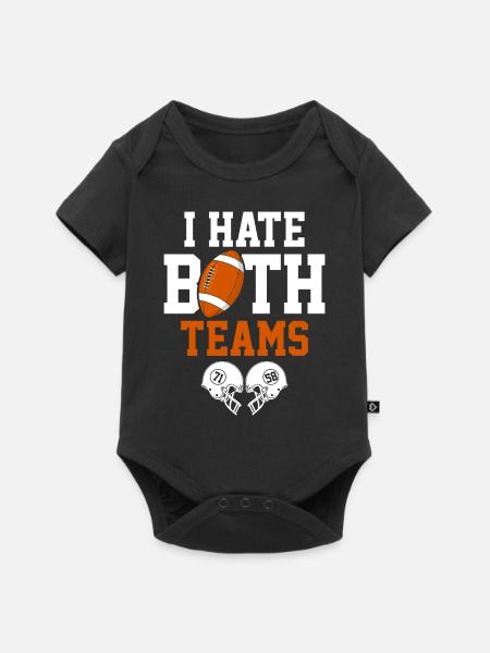 Ich hasse beide Mannschaften - Baby Premium Kurzarmbody - Schwarz