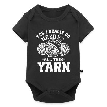 Knitting Crochet - Baby Premium short-sleeve bodysuit - black - Front