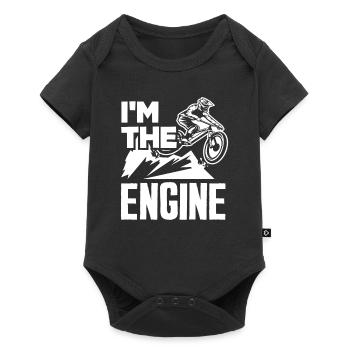 I am the motor mountain biker mountain bike - Baby Premium short-sleeve bodysuit - black - Front