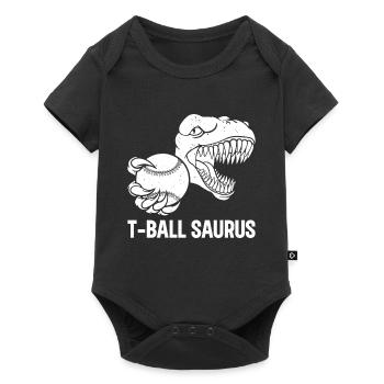 T-ball Saurus Tee-ball Joueur Dinosaure - Body à manches courtes Premium Bébé - noir - Devant