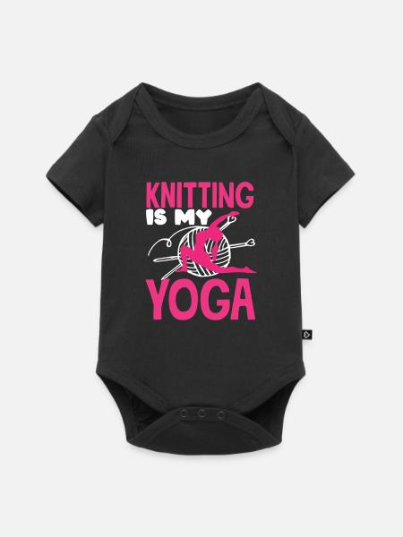 Lustiges Stricken Stricknadel Geschenk - Baby Premium Kurzarmbody - Schwarz
