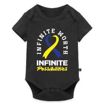 L’amour ne compte pas les chromosomes du syndrome de Down - Body à manches courtes Premium Bébé - noir - Devant