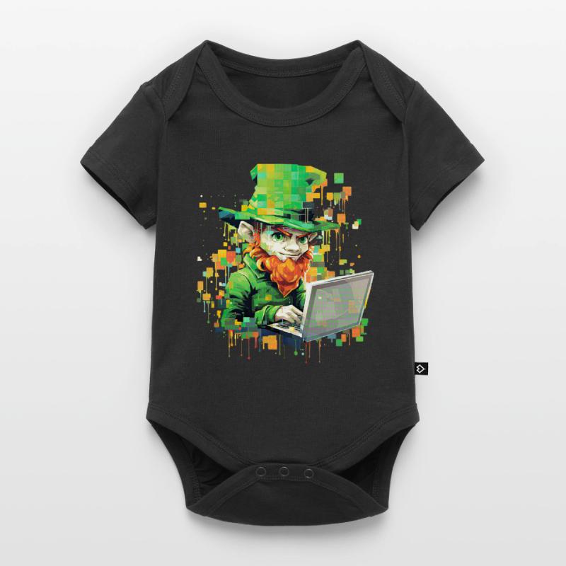 Coder Leprechaun St Patrick's Day Binary Programme Baby Premium Kurzarmbody