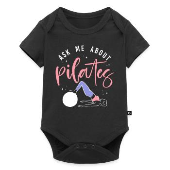 Instructeur de Pilates Enseignant Demandez-moi - Body à manches courtes Premium Bébé - noir - Devant