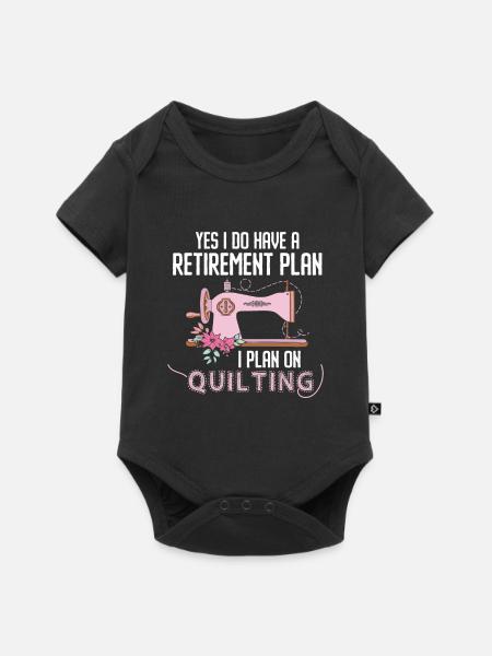 Quilter Nähen Stricken Quilten - Baby Premium Kurzarmbody - Schwarz