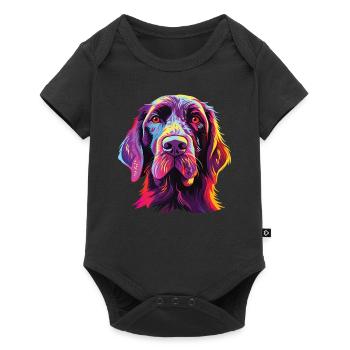 Aquarelle coloré allemand à poil dur - Body à manches courtes Premium Bébé - noir - Devant