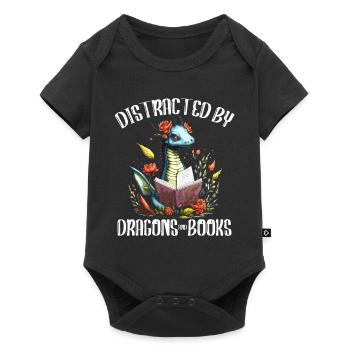 Dragons et livres Nerd Dragon Lover - Body à manches courtes Premium Bébé - noir - Devant