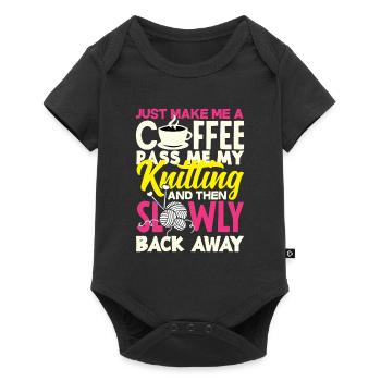 Funny Knitting Knitting Needle Gift - Baby Premium short-sleeve bodysuit - black - Front